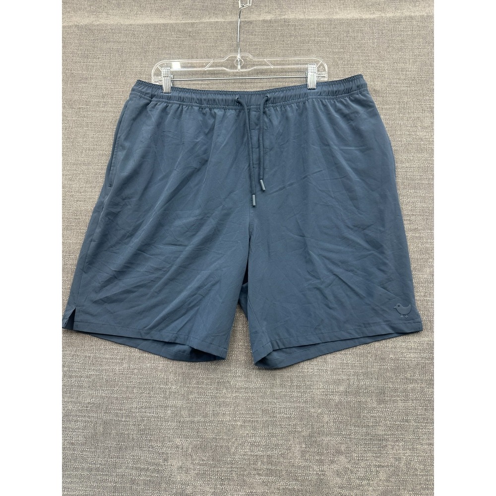 Bad Birdie Active Shorts Mens 2XL Blue Stretch Traditional Fit Drawstring Waist